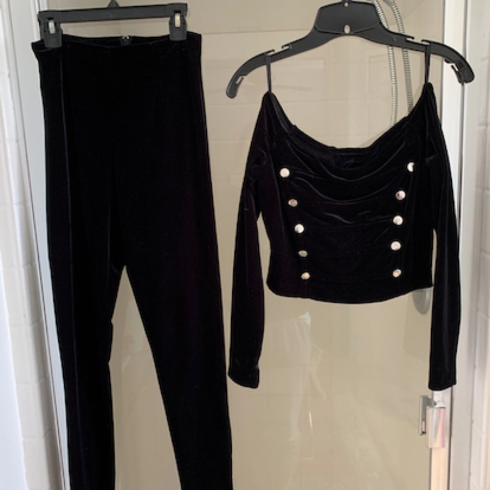 Vintage 80's Velvet Matching Set